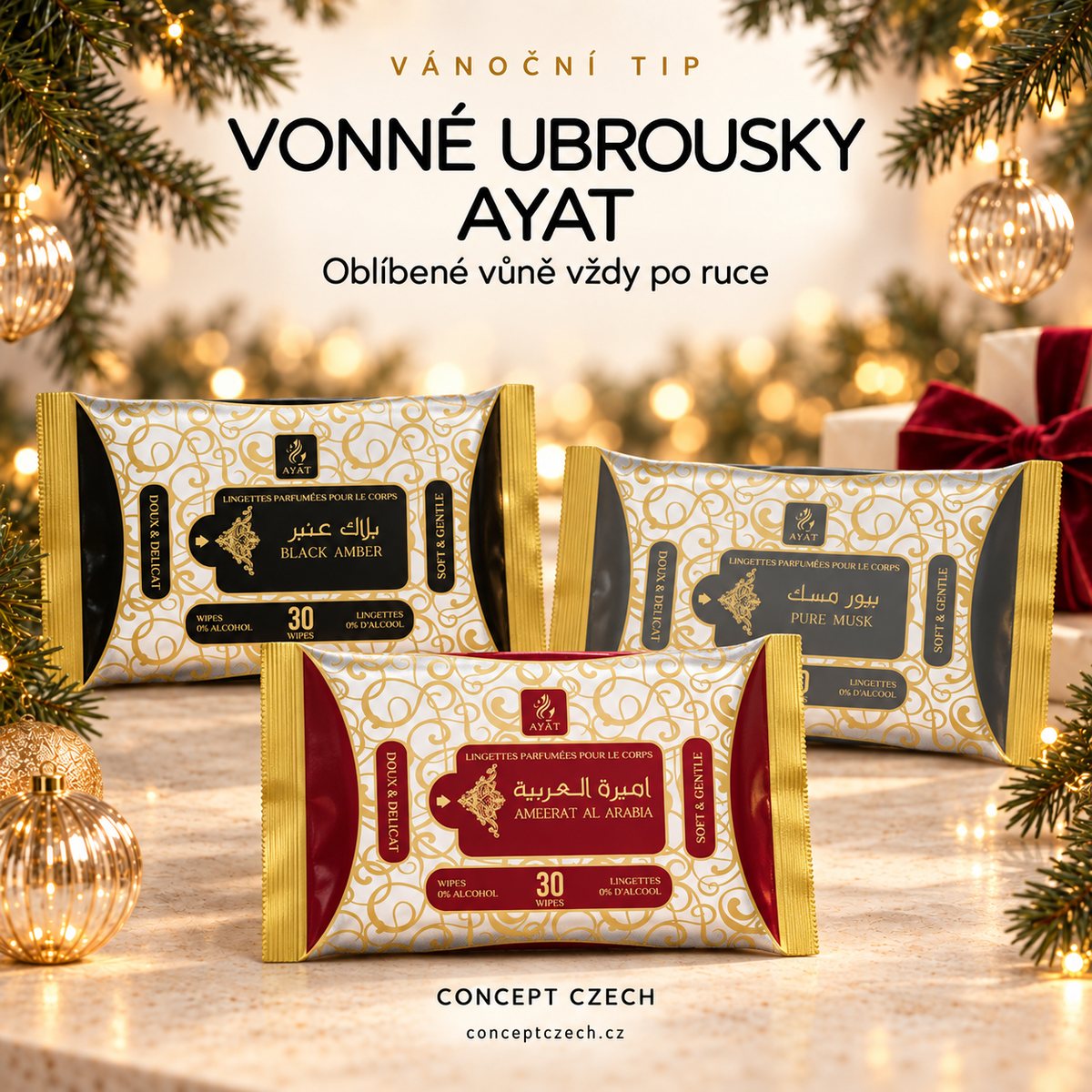 Vánoční tip: AYAT Vonné ubrousky 30 ks
