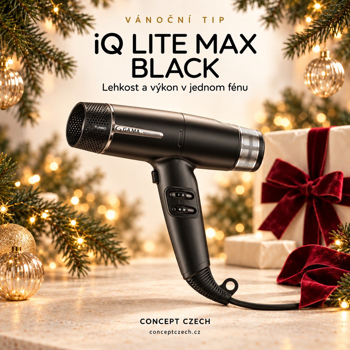 Vánoční tip: GA.MA Fén iQ Lite Max Black