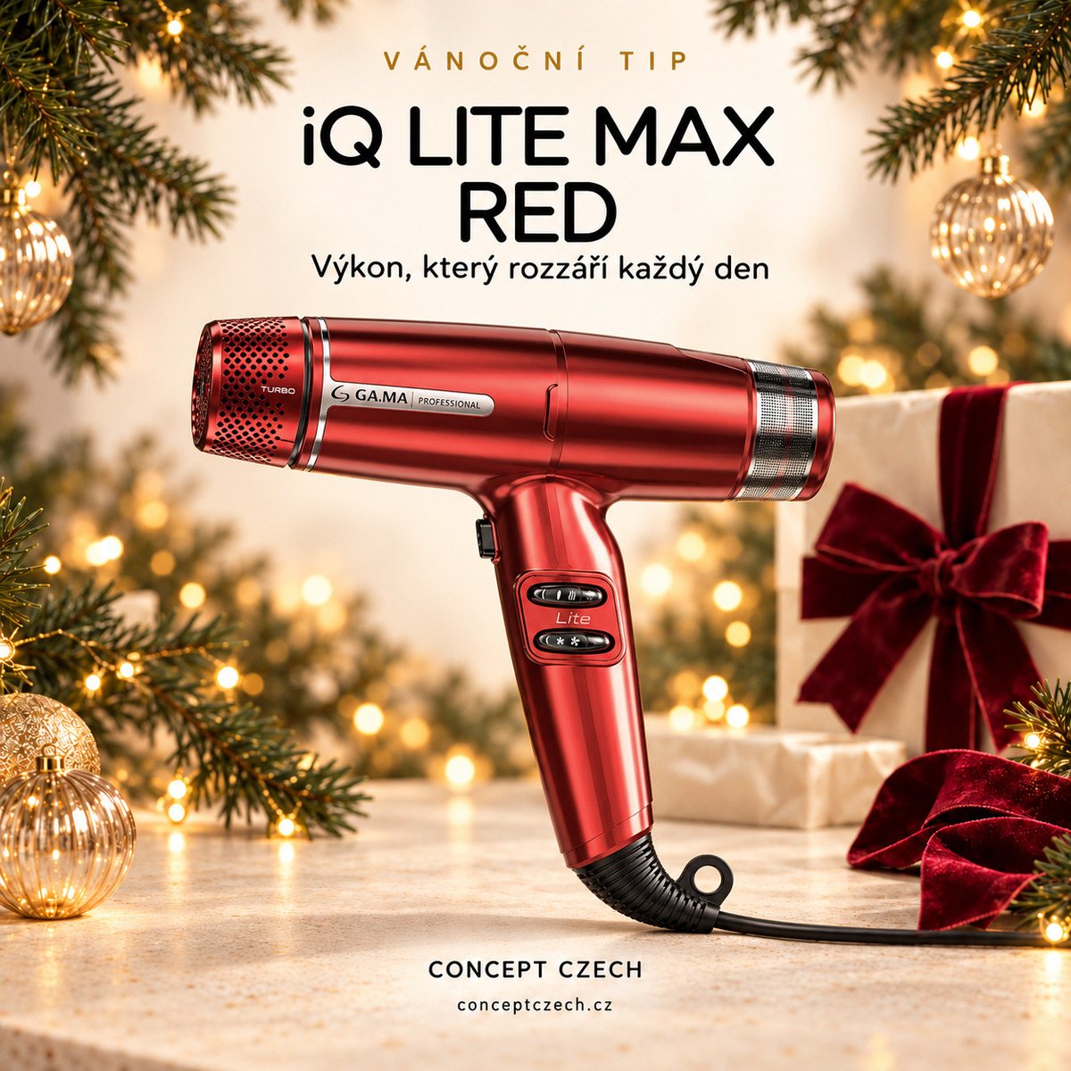 Vánoční tip: GA.MA Fén iQ Lite Max Red