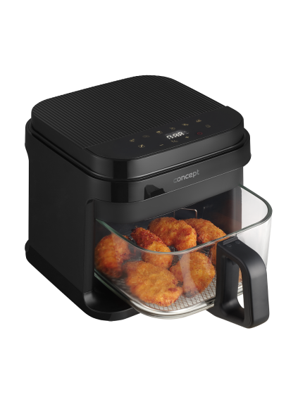 Heißluftfritteuse mit Glaskorb 5,5 Liter