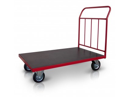 Industriální celosvařený plošinový vozík 1 x madlo se svislými příčkami 500 kg PROFI 52608-01  500 kg - zesílené provedení