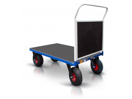 Industriální celosvařený plošinový vozík 1 X MADLO S DESKOU PROFI S NAFUKOVACÍMI KOLY 52608-35  Zesílené provedení