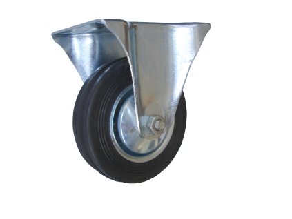 Kolo otočné, černá guma, kovový disk