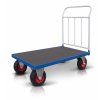 Industriální celosvařený plošinový vozík 1 X MADLO SE SVISLÝMI PŘÍČKAMI PROFI s nafukovacími koly 52608-05  Zesílené provedení