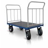Industriální celosvařený plošinový vozík 2 X MADLO SE SVISLÝMI PŘÍČKAMI PROFI s nafukovacími koly 52608-06  Zesílené provedení