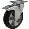 Kolo otočné s brzdou s hliníkovým středem a gumovým běhounem