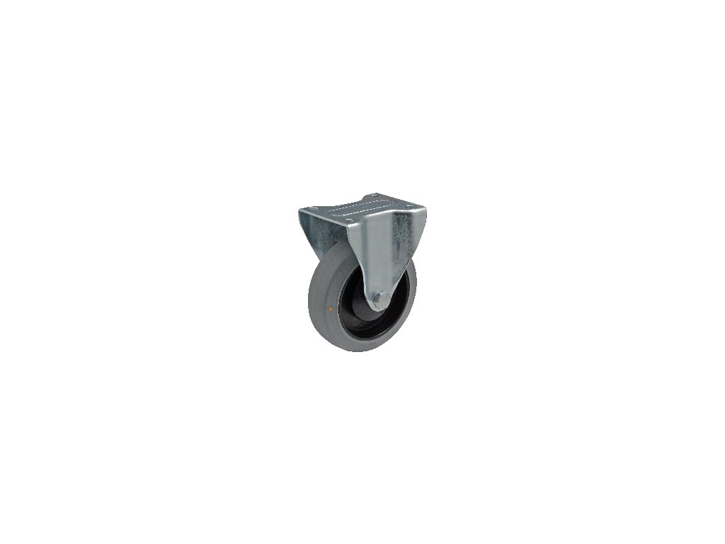 Kolo pevné z termoplastické gumy (Průměr kola (mm) 125, Nosnost (kg) 150, Rozteč otvorů (mm) 80 x 60)