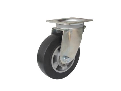 KOLEČKO OTOČNÉ S PŘÍRUBOU, ELASTICKÁ PRYŽ 37125-06 (Průměr kola (mm) 250, Nosnost (kg) 400, Rozteč otvorů (mm) 160 x 120)