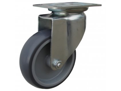 Kolečko otočné s přírubou, termoplastická guma 40080-05 (Průměr kola (mm) 125, Nosnost (kg) 100, Rozteč otvorů (mm) 75/72 x 52/45)