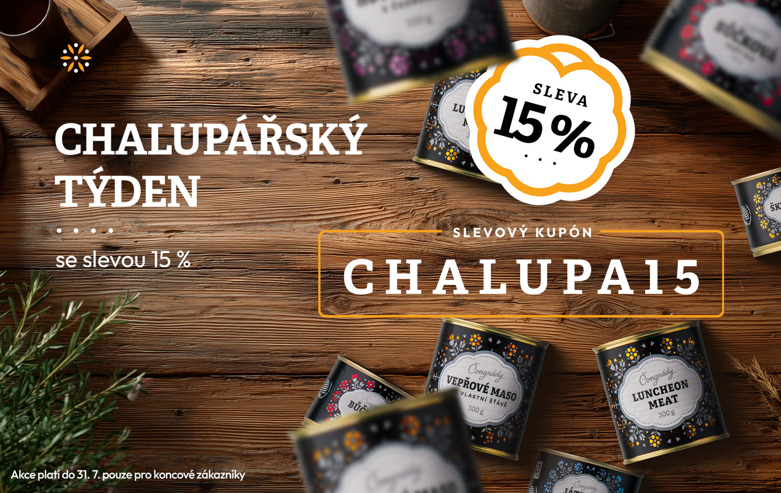 Chalupářský týden - sleva 15 %