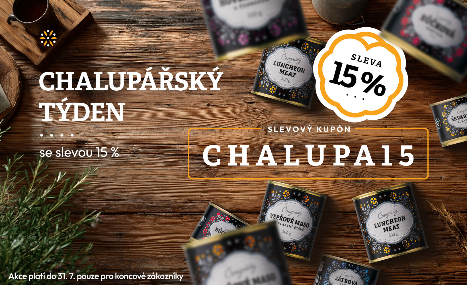 Chalupářský týden sleva 15 %