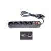 ORVALDI přepěťová ochrana ORV 5 délka 1,5m+USB černý
