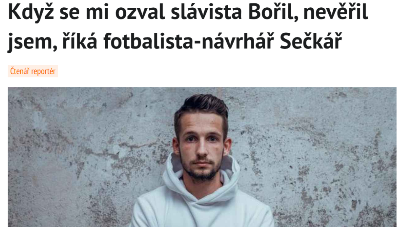 Když se mi ozval slávista Bořil, nevěřil jsem, říká fotbalista-návrhář Sečkář.