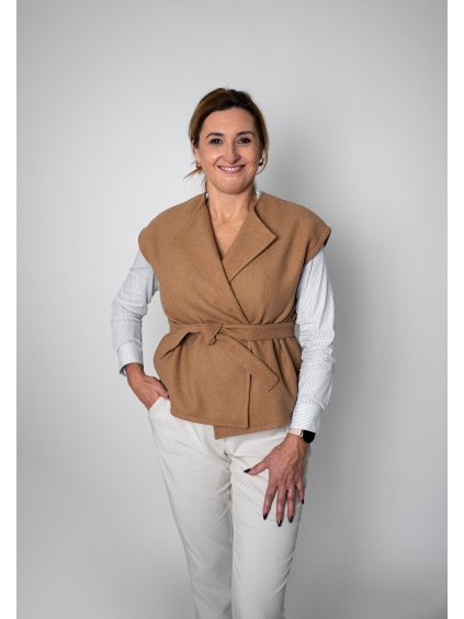Vlněná zavazovací vesta Warm Elegance