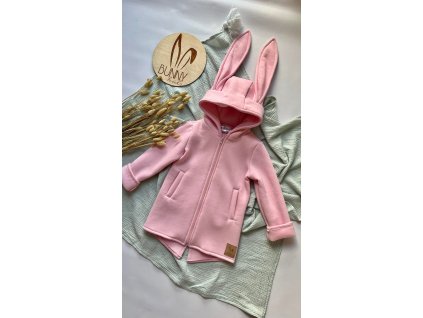 Bunny kabátek s oušky růžový