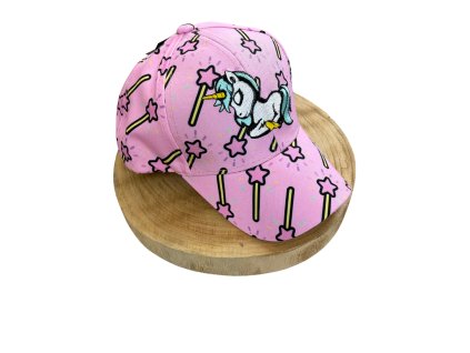 Unicorn dívčí kšiltovka růžová hvězdy