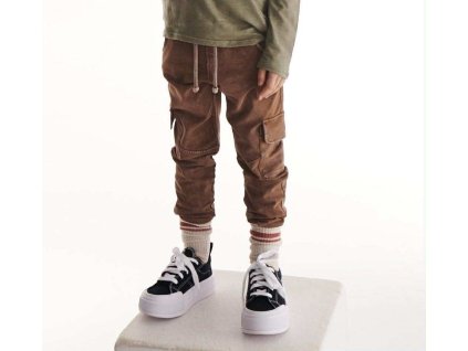 Despacito chlapecké tepláky s kapsami skořicové