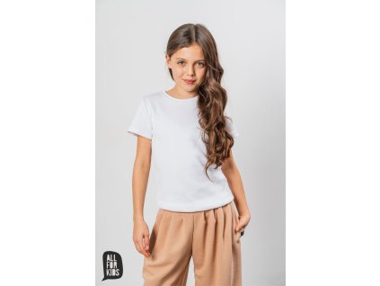 All for kids dívčí jednobarevné tričko - bílé