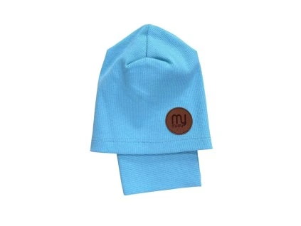 By mimi dětský set čepice a nákrčník světle modrý