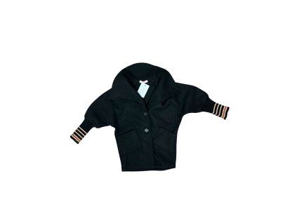 Dívčí flísový kabátek černý – netopýří střih