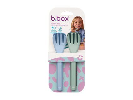 b.box vidlička a lžička 2 sety - modrá, zelená