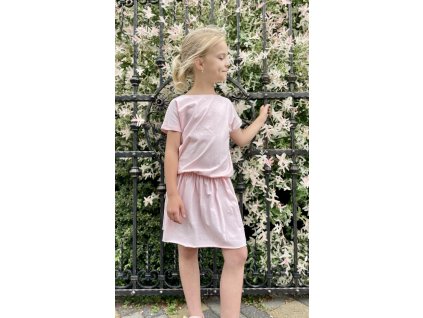 Dívčí cropped šaty ligt pink