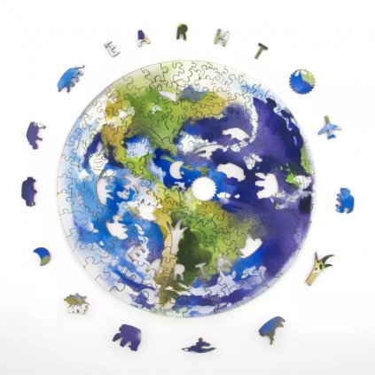 02 EARTH PLANET wooden jigsaw puzzle