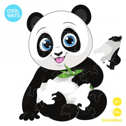 Panda SmileRise 19ks Drevene puzzle pre deti CoolArts
