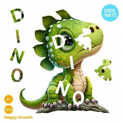 Dino HappyGrowth 32ks Drevene puzzle pre deti a seniorov CoolArts
