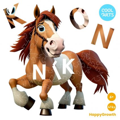 Konik HappyGrowth 41 ks Drevene puzzle pre deti a seniorov CoolArts