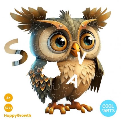 Sova HappyGrowth 37 ks Drevene puzzle pre deti a seniorov CoolArts