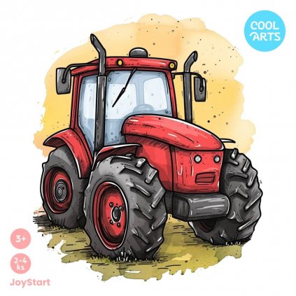 Cerveny traktor JoyStart Drevene puzzle CoolArts