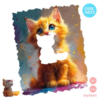 Rysave maciatko JoyStart 4ks Drevene puzzle pre deticky CoolArts