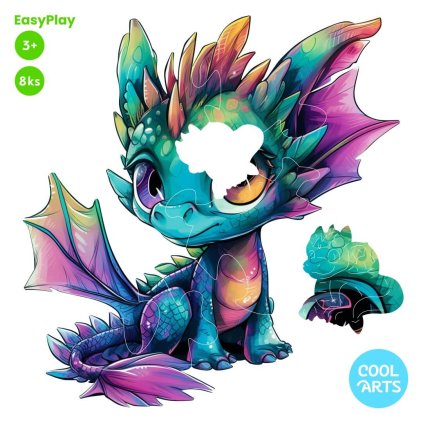 Farebny dracik EasyPlay 8 ks Drevene puzzle pre deti a najmensich CoolArts