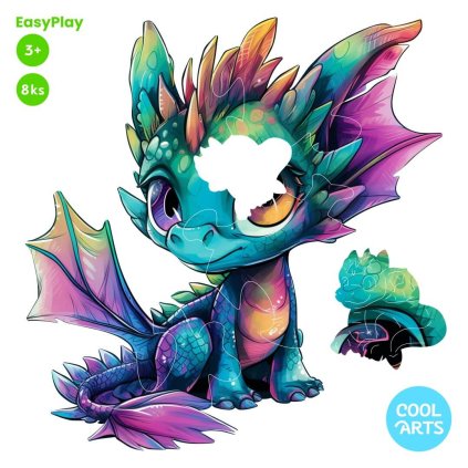 Farebny dracik EasyPlay Drevene puzzle CoolArts