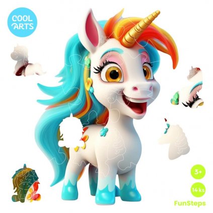 Carovny jednorozec FunSteps Drevene puzzle CoolArts