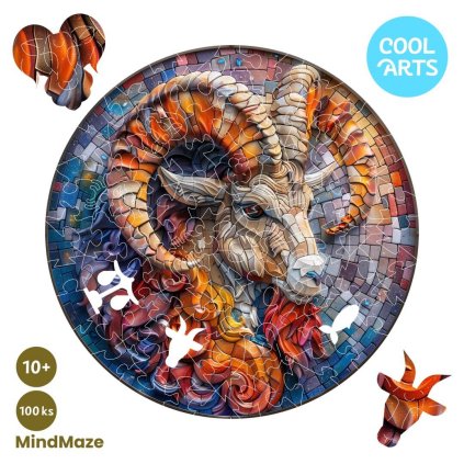 Duhový kozorozec Znamenie zverokruhu MindMaze 100ks Drevene Puzzle pre deti a dospelych CoolArts