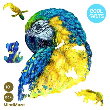 Carovny papagaj MindMaze 130ks Drevene Puzzle pre deti a dospelych CoolArts