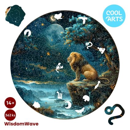 Lev Luxor znamenie WisdomWave 362 ks Drevene Puzzle pre dorast a dospelych CoolArts