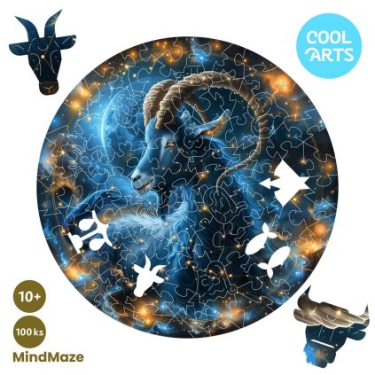 Mesacny kozorozec Znamenie zverokruhu MindMaze 100ks Drevene Puzzle pre deti a dospelych CoolArts