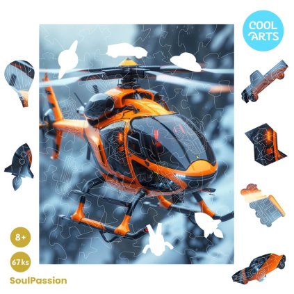 Oranzova helikoptera 67ks SoulPassion Drevene Puzzle CoolArts