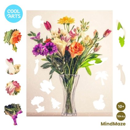 Kytica kvetov MindMaze 104ks Drevene Puzzle pre deti a dospelych CoolArts