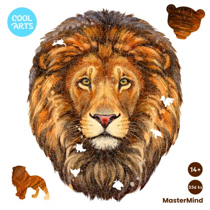 Pokojný lev MasterMind 556 ks Drevene puzzle pre deti a dospelych CoolArts 01