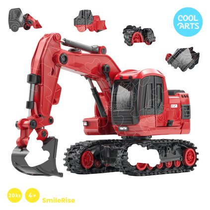 Cerveny bager SmileRise 20 ks Drevene puzzle CoolArts 01