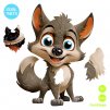 Rozjaseny vlk 14 ks FunSteps Drevene puzzle CoolArts