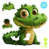 Zeleny krokodil FunSteps 14ks Drevene puzzle pre deti a najmensich CoolArts