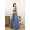 Bledě modré šaty na ples se třpytkami