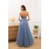 Bledě modré šaty na ples se třpytkami