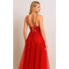 Červené šaty na maturitní ples s třpytem