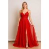 Červené šaty na maturitní ples s třpytem